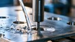 © The Little Hut - Precision Metalworking: CNC Machining process with coolant flow on industrial material