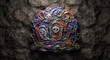 © krisma yusafet - Halloween cemetery relief art piece crafted with thick colorful impasto oil paint