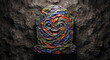 © krisma yusafet - Halloween tombstone cemetery relief art piece crafted with thick colorful impasto paint