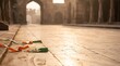 © NOCTAGON - Whispers of patriotism Tricolor ribbons scattered on ancient stone paving, reflecting a nation's enduring spirit amidst historical architectural beauty and heritage