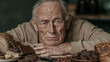 © tati_vision - Senior man making food choices for blood sugar management with various foods