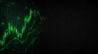 © aldee - Glowing green financial candlestick chart on dark carbon fiber texture background