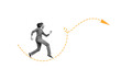 © deagreez - Creative collage picture young man run go step persistent determined ambitious path route achieve success dream accomplishment indicator