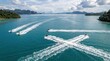 © Phang - Tourists enjoying jet skis on turquoise waters with islands in the distance