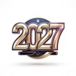 © abukanza - Gilded 2027 Numerals with Metallic Ornament and Decorative Blue Crest