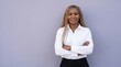 © ameliabusinessstock - Smiling Black Businesswoman with Braids Posing with Crossed Arms