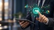 © Mrthullab - Businessman Using Holographic Artificial Intelligence Interface For Data Analytics And Strategy