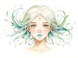 © DnQajik - Freckled girl with wavy aqua strands and star ornament