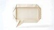 © MdSajid - Minimalist handcrafted origami speech bubble made from off-white textured paper isolated on a clean white background for messaging