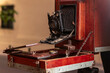 © ADDICTIVE STOCK - Vintage wooden bellows camera for analog photography
