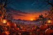 © Rawpixel.com - Spooky Halloween pumpkin patch beneath a haunted sunset sky