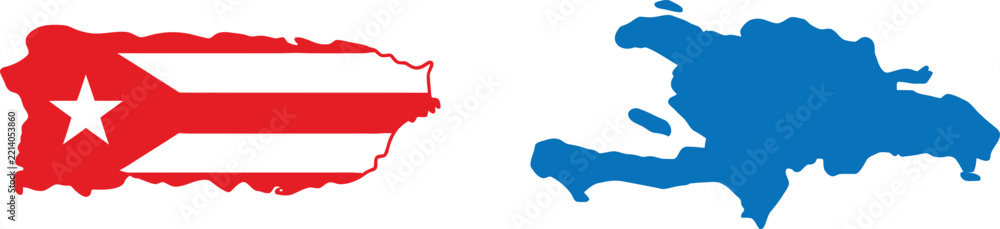 Perto Rico Vector Stock-Vektorgrafik „Map of puerto rico with flag pattern and map of ...