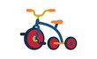 © Skb Creation - Colorful tricycle illustration features a simplified design with bold shapes
