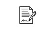 © ＰＮＧ・アート - Document signature icon with black outline for digital contract signing