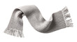 © PNG Studio 99 - Light gray knitted scarf with fringe on white isolated on transparent background
