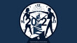 © AwaisAura - New Year Charismas Clock illustration featuring silhouettes celebrating transition with fireworks with stylized silhouettes ascending ascending stairs toward