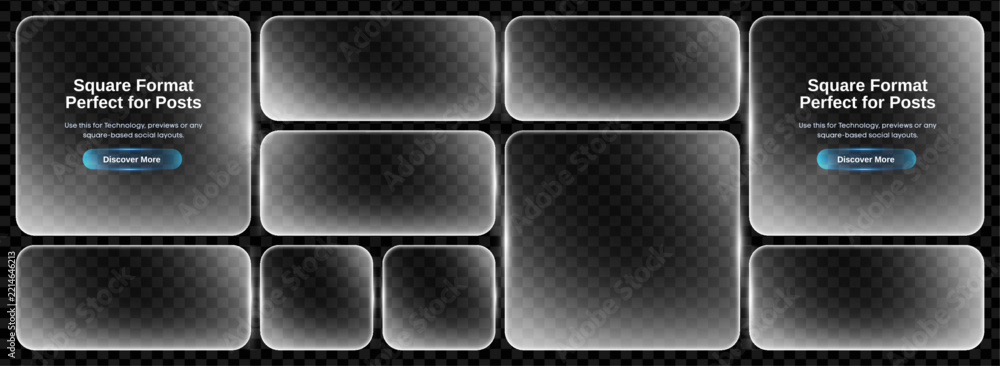 Morphism glassmorphism glass with rectangle ui box for translucent hud ...