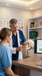 © Sadi - Doctor Explains Skull Anatomy To Nurse In Medical Office Healthcare Education