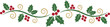 © azad - Decorative christmas holly branch border with green leaves and red berries for festive design Vector
