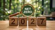 © John - Net zero 2027 sustainability goal concept with environmental commitment