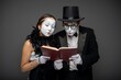 © Nomad_Soul - Mime couple intently reading a book together