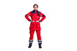 © deagreez - Full body photo of young serious woman wear uniform paramedic doctor help isolated over white color background