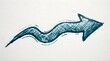 © Saba - Hand Drawn Blue Wavy Arrow Pointing Right to Represent Progress, Direction, and Business Growth
