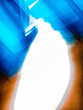 © Łukasz Bielaszewski - Abstract blue and orange motion blur with bright white light