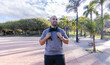 © G.S.Rob - An athlete smiling after a hard workout in the park
