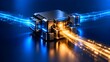 © Mia - Futuristic quantum computing processor node transmitting high speed digital data light streams, symbolizing advanced artificial intelligence infrastructure