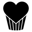 © Viktoriia - Heart cupcake solid glyph icon for Valentine's Day