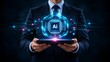 © Chandan Tripathy - Businessman holding digital tablet with glowing artificial