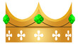 © vectortatu - Golden crown with emerald gem. Medieval royalty icon