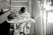 © peopleimages.com - Crafting, drawing and surfboard with man in workshop for manufacturing or production process. Marking, measurement and pen with person in factory for fixing, maintenance or repair in monochrome