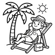 © CgDesign4U - Businessman relaxing on vacation coloring page