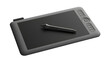 © Ahmad - A professional studio shot of a digital drawing graphics tablet with stylus pen, clean PNG isolated on a solid white background