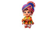© Kusum - Cute cartoon indian boy holding a diya lamp isolated on white isolated on transparent background