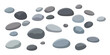 © SM - Set of smooth river stones and pebbles