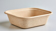 © Nataliya - Brown biodegradable rectangular food container made from eco-friendly material, sustainable packaging concept, clean studio product photography, minimalist background, takeaway