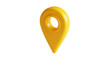 © Sylas - Yellow glossy 3D map pointer pin with a circular hole in the center