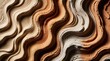 © miss irine - Abstract background with organic wavy lines in earth tones. Cream, beige, brown liquid swirls create textured pattern. Smooth fluid motion of thick paint clay layers. Minimalist neutral surface for