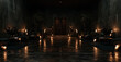 © Inthon - Wide view of dark luxury spa lobby entrance with warm candle lights on concrete wall for holistic wellness resort treatment, aesthetic massage sanctuary and relaxation therapy concept