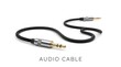 © Artistic - Premium black braided auxiliary audio cable with gold plated thirty five millimeter stereo connectors for superior sound