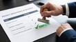 © justjupiter - A person stamps a project milestones document marked 'COMPLETED' with all listed tasks checked off.
