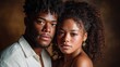 © Larisa AI - A close-up portrait of a couple gazing into each other's eyes, showcasing love and connection with soft lighting accentuating their features and emotions.