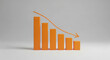© Dudu - Orange Bar Chart Finance Decreasing Economic Downturn Business Loss Recession Decline Financial Crisis Collapse Loss Failure Bankruptcy Investment