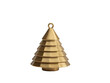 © MDSOMES - Geometric brass Christmas tree ornament with tiered branches during studio lighting isolated on transparent background