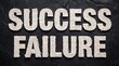 © Dezignforlove - A title reading “Success Failure” in a white burlap texture effect, displayed on a black leather background.