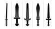 © Creative Silhouette  - Sword silhouettes set with katana, gladius, rapier and medieval broadsword for logo or print