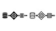 © Minhaj - Data processing vector icon set with database and workflow symbols